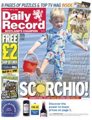 Daily Record front page for 12 July 2025