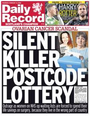 Daily Record front page for 13 February 2025