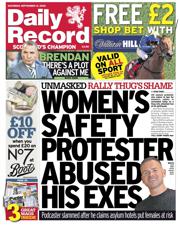 Daily Record front page for 13 September 2025