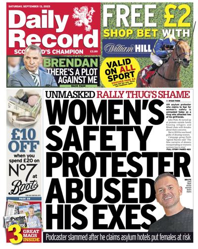 Daily Record Newspaper Front Page (UK) for 13 September 2025