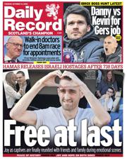 Daily Record front page for 14 October 2025