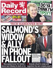 Daily Record front page for 14 February 2025