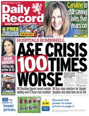 Daily Record front page for 15 February 2025