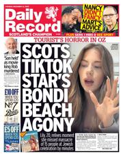 Daily Record front page for 16 December 2025