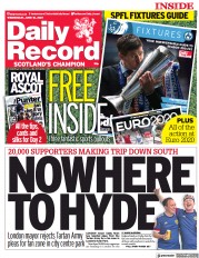 Daily Record (UK) Newspaper Front Page for 16 June 2021