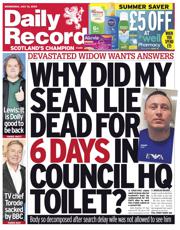 Daily Record front page for 16 July 2025