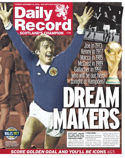 Daily Record Newspaper Front Page (UK) for 18 November 2025