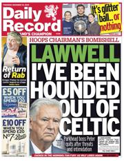 Daily Record front page for 18 December 2025