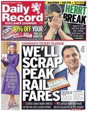 Daily Record front page for 19 February 2025