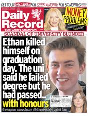 Daily Record front page for 1 October 2025