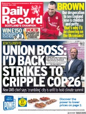 Daily Record (UK) Newspaper Front Page for 1 July 2021