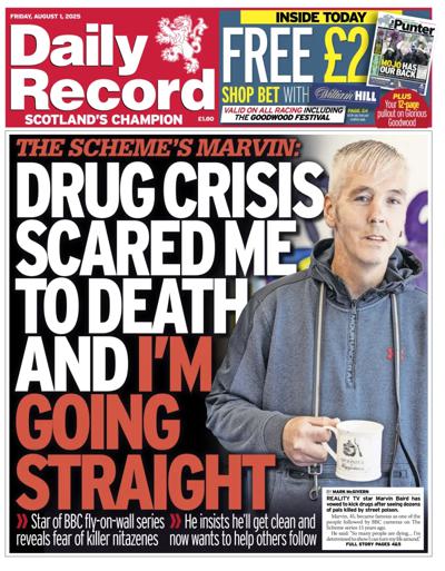 Daily Record Newspaper Front Page (UK) for 1 August 2025