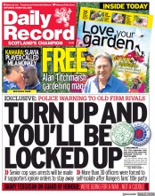 Daily Record (UK) Newspaper Front Page for 20 March 2021