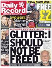 Daily Record front page for 20 June 2025