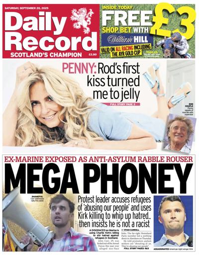 Daily Record Newspaper Front Page (UK) for 20 September 2025