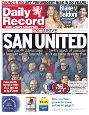 Daily Record front page for 21 February 2025