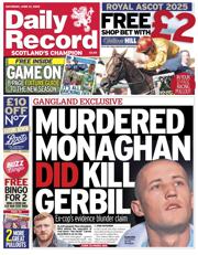 Daily Record front page for 21 June 2025