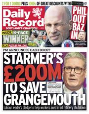 Daily Record front page for 24 February 2025