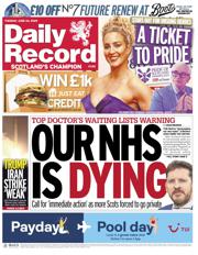 Daily Record front page for 24 June 2025