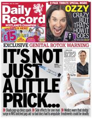 Daily Record front page for 24 July 2025