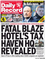 Daily Record (UK) Newspaper Front Page for 25 January 2021