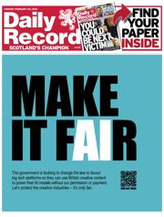 Daily Record front page for 25 February 2025