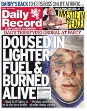 Daily Record front page for 25 July 2025