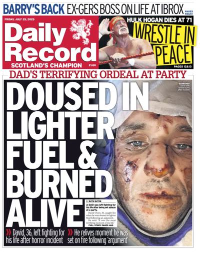 Daily Record Newspaper Front Page (UK) for 25 July 2025