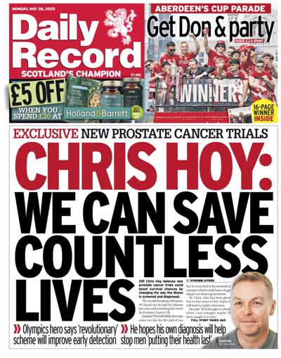 Daily Record Newspaper Front Page (UK) for 26 May 2025