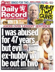 Daily Record front page for 26 June 2025