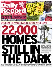 Daily Record front page for 27 January 2025