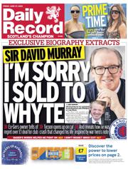 Daily Record front page for 27 June 2025