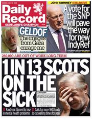 Daily Record front page for 28 July 2025