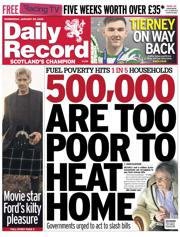 Daily Record front page for 29 January 2025