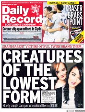 Daily Record (UK) Newspaper Front Page for 29 March 2021