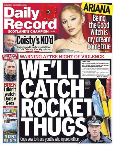 Daily Record Newspaper Front Page (UK) for 2 November 2024