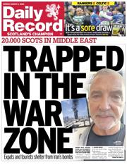 Daily Record front page for 2 March 2026