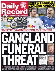Daily Record front page for 2 July 2025
