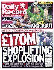 Daily Record front page for 30 January 2025