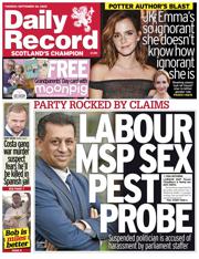 Daily Record front page for 30 September 2025