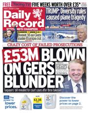 Daily Record front page for 31 January 2025