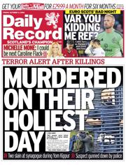 Daily Record front page for 3 October 2025