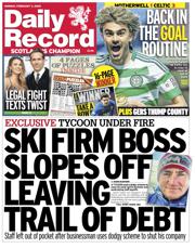 Daily Record front page for 3 February 2025