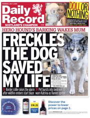 Daily Record front page for 3 July 2025