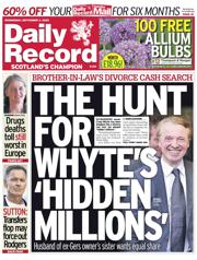 Daily Record front page for 3 September 2025