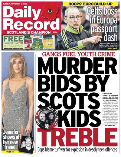 Daily Record Newspaper Front Page (UK) for 4 November 2025