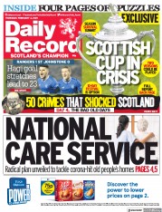 Daily Record (UK) Newspaper Front Page for 4 February 2021