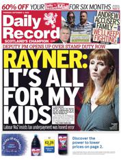 Daily Record front page for 4 September 2025