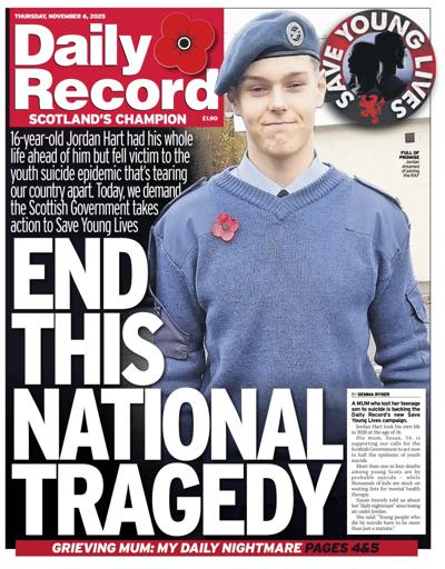 Daily Record Newspaper Front Page (UK) for 6 November 2025