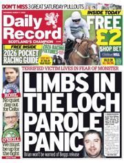 Daily Record front page for 7 March 2026